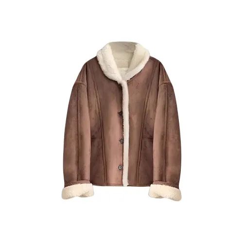 DITB Кофе Женские Бархатные Куртки