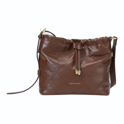 PIERRE CARDIN Сумка через плечо из крупнозернистой текстуры коровьей кожи стандартная женская черная кофейная бежевая