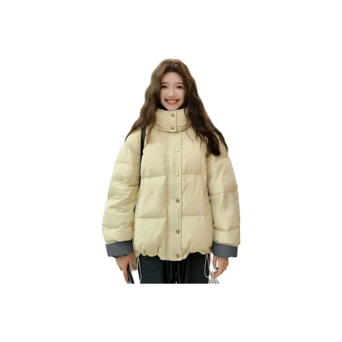 GUOZHEN Желтый Зеленый Женский Пуховик