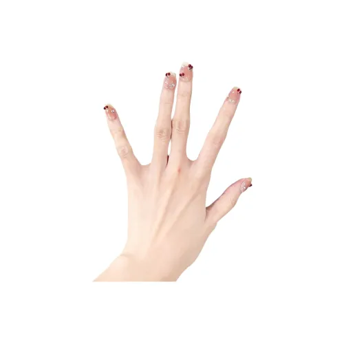 ORANOT Вишня 3D-эффект Nail Art Золотой Французский Кошачий глаз False Nail Tips Премиум LOOK Pure Desire Трапециев Розовый Телесный