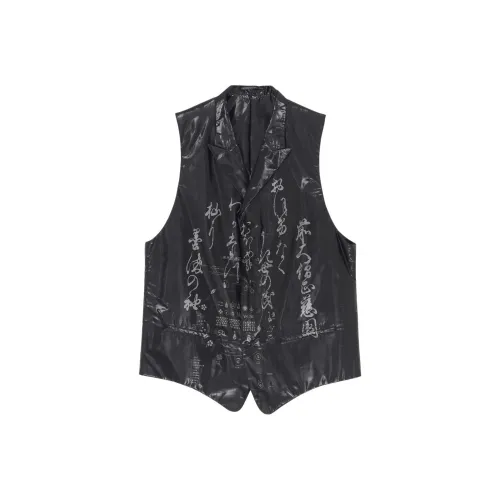 Yohji Yamamoto Pour Homme FW25 JIEN HIRAGANA Прозрачный V Жилет Мужской
