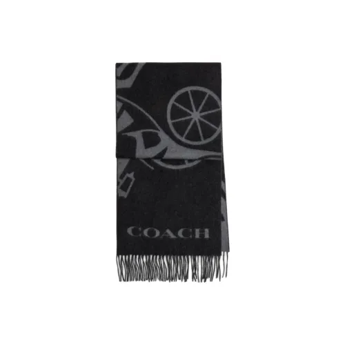 COACH Шарфы из овечьей шерсти и кашемира женские черные