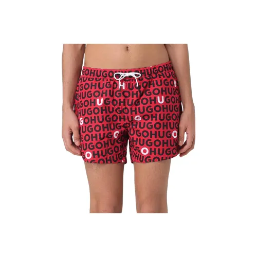 Hugo Boss Red Men's Beach Shorts Hugo Boss Красные Мужские Пляжные Шорты