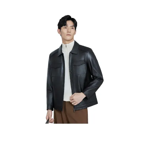 Beast King Натуральная кожа Куртка Одиночная Мужская