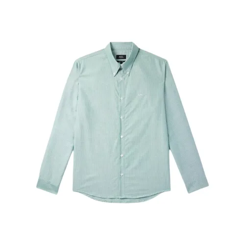 A.P.C Зеленые Мужские Рубашки
