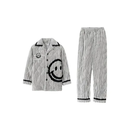 Daiyindie Осенние и зимние пижамы мужские утолщенные с флисовой подкладкой термические коралловый флис комплекты одежды