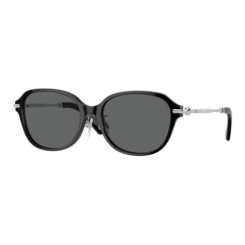 Burberry Металл OVAL SUNGLASSES Унисекс Золото Серебро