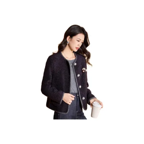 MEILANNI Синий Серый Женский Короткий Пальто