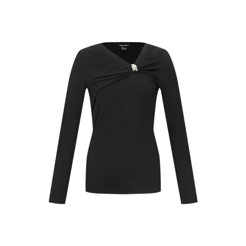 URBAN REVIVO Черные Женские T-рубашки