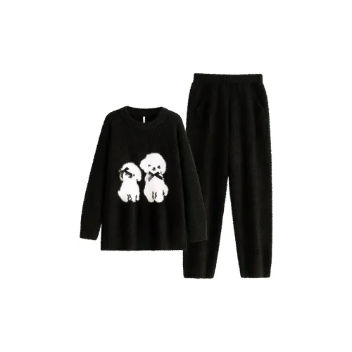 YUENEI 24242 Повседневный Черный Женские Пижамные Комплекты