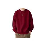 Свитшот бордового цвета с круглым вырезом и флисовой подкладкой