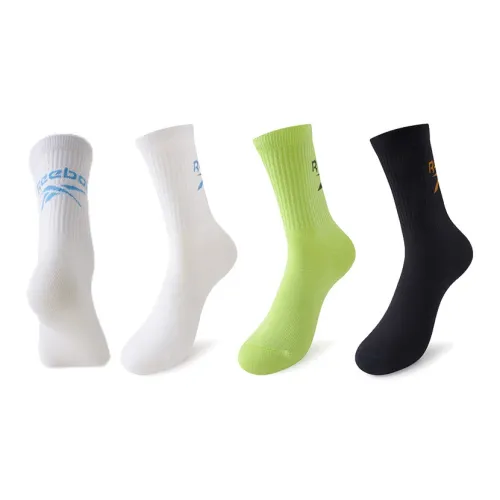 REEBOK [3 упаковки] Черный белый зеленый женские носки MID до икры