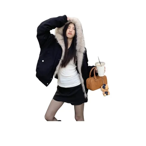 LAKESI Деним Хлопковый пуховик Женские пуховики (пуховики)