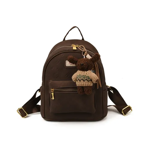 ZKHE ПУ (полиуретан) Рюкзак Стандартный Кофейный Коричневый