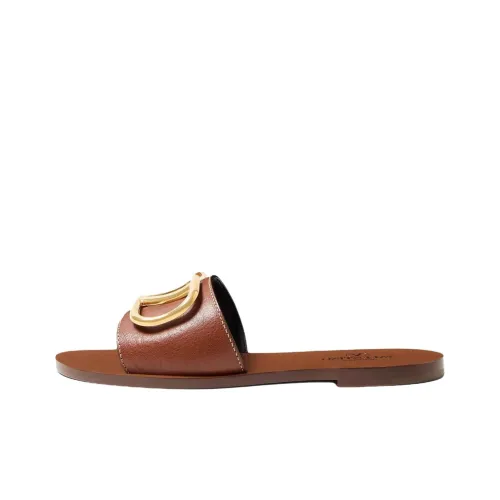 Valentino противоскользящие слипоны женские коричневые