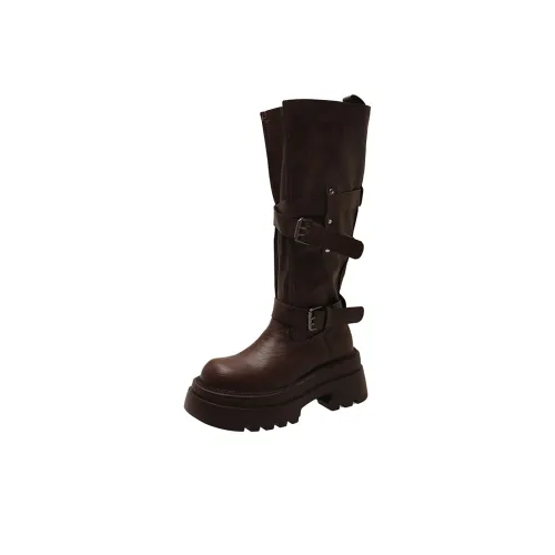 Wuji Колено Высокие сапоги 5 см Женские