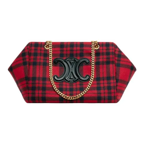 CELINE Triomphe Коровья кожа Сумка Женская Красная и Черная