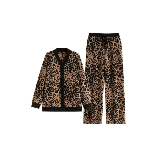 YUENEI 24269 Леопардовый принт Коричневый Женские Пижамные комплекты