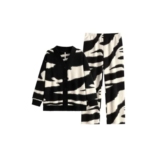 YUENEI 24361 Черный Белый Узор Женские Пижамные Комплекты