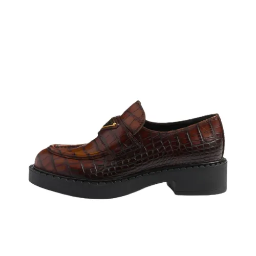 PRADA Шоколад Грубый каблук Высокие каблуки 5 см Женские Коричневый