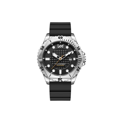 Lee Наручные часы Кварцевый механизм Силиконовый ремешок Черный циферблат Мужские часы День святого Валентина Boyfriend Мужской Подарочная коробка