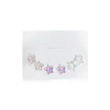 Серьги-гвоздики в форме пятиконечной звезды, трехкомпонентный комплект 01