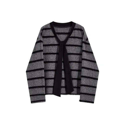 POPO.INFO Черный Серый Цвет Женский Трикотаж