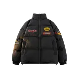 Чёрный хлопковый пуховик