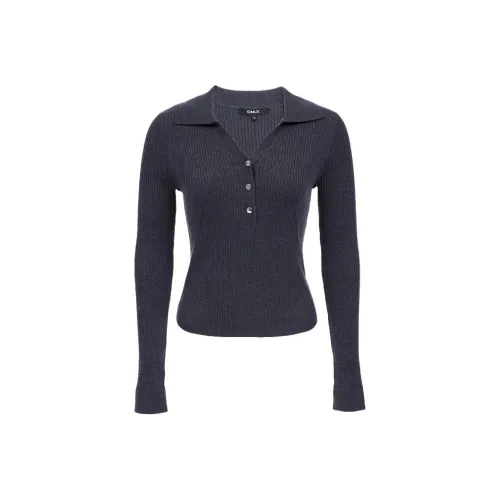 ONLY S77 Dark Photinia Gray Women's Knitwear ONLY S77 Темный Фотиния Серый Женский Трикотаж