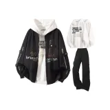 Чёрный + Случайный Свитшот + Чёрные Штаны