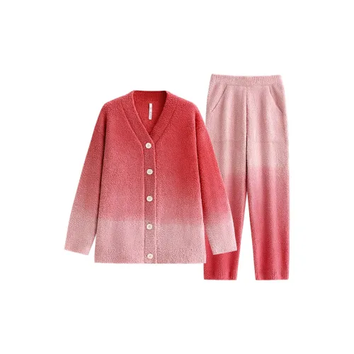 YUENEI 24250 Каберне Совиньон Красный Женские Пижамные Комплекты