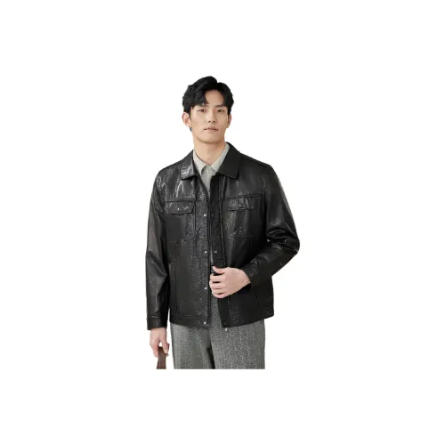 Beast King Тонкая Куртка из Натуральной Кожи Мужская