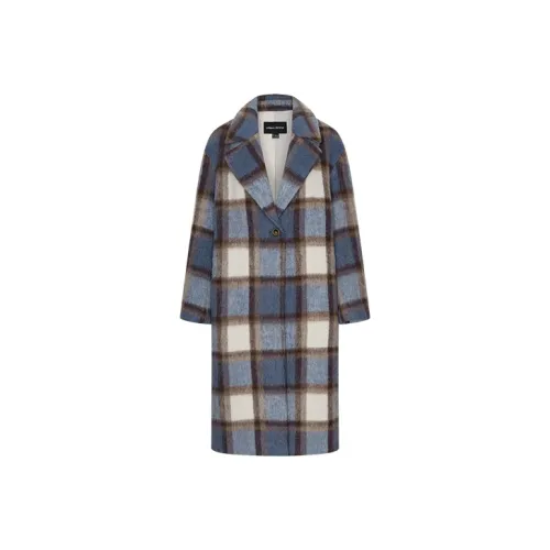 URBAN REVIVO Синий Клетчатый Женский Пальто