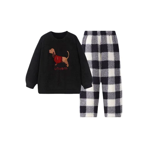 JINXU Черный Женский Пижамный Комплект