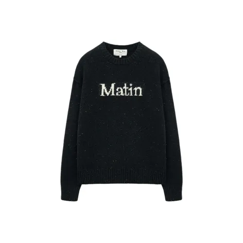 MATIN KIM Темные морские женские свитера