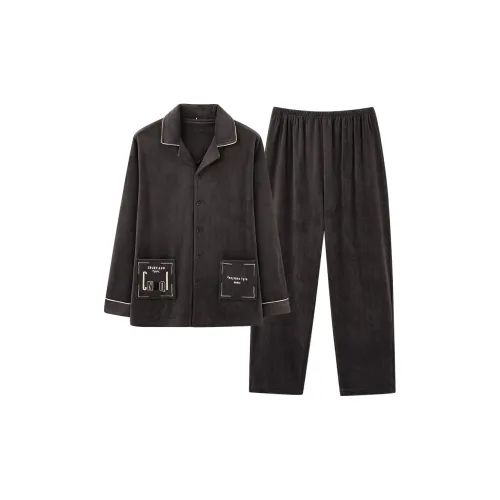 H YXIANG 2025 Осенний Зимний Домашний Одежда Пижама Мужской Комплект Элегантный