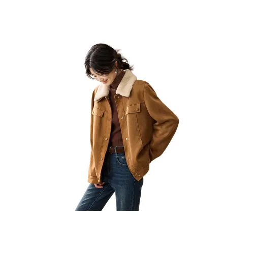 MOHANYIMEI Янтарный Коричневый Женские Куртки