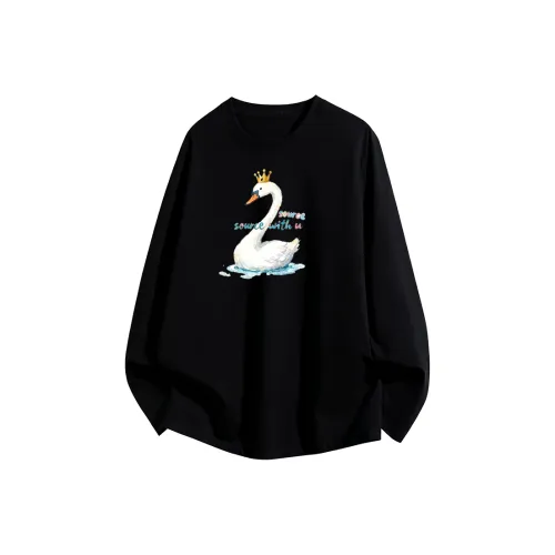 SOURCE WITH U Черный Унисекс T-рубашки