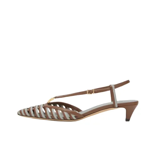 FENDI FFold Конусный каблук 4CM Женские Высокие каблуки Коричневый