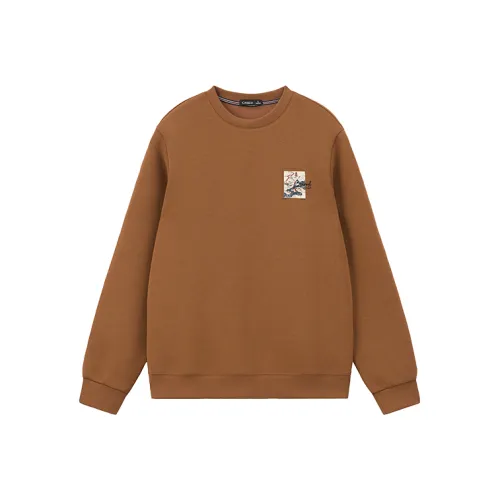 CAISEDI Свитшот Мужской Красный Кофейный