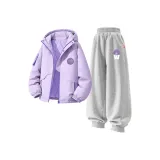 [Thickened и с флисовой подкладкой] Чистый фиолетовый + Модный Babu K Серый