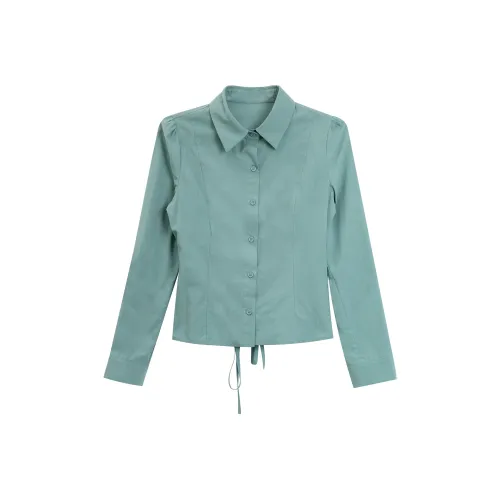 LOVEHEYNEW Бирюзовый Женские Рубашки
