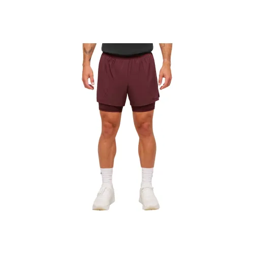 GYMSHARK Умбра Красный Мужские беговые шорты