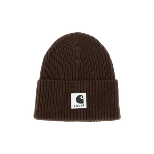 Sacai X Carhartt WIP Шерые Шапки Унисекс Коричневый