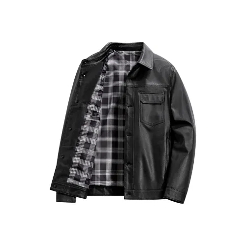 27DESHENGHUO Кожаная куртка мужская