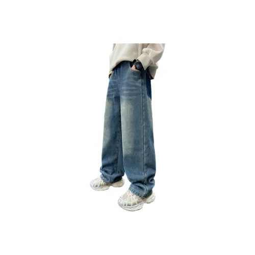 Meng Jia Class Синий Флис С подкладкой Школьные Джинсы