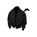 Черный хлопковый пуховик [Улучшенный утеплённый термический]