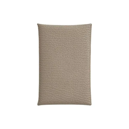 HERMES Calvi Mysore Козья кожа Держатель для карт Женский Серый 81 Tourterelle Голубино-серый