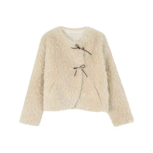 JOSR Абрикос Женские Бархатные Куртки