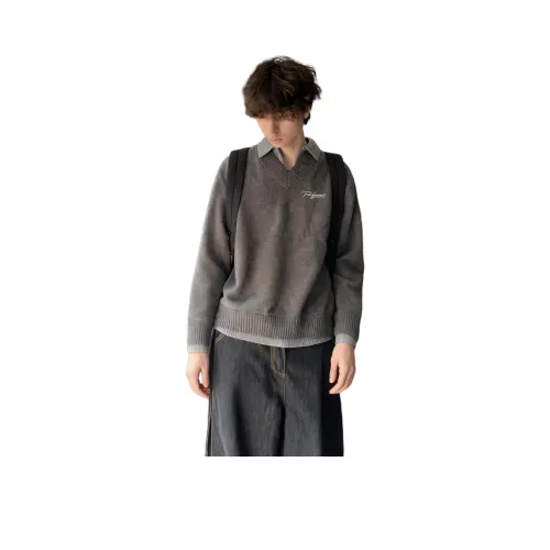 PODGORNOI Серый С подарками Съемный Металл Этикетка Мужской Трикотаж